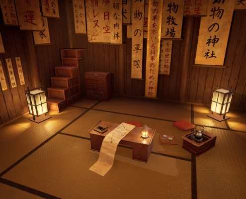 Feudal Japan Calligraphy Temple Interior | PETER DIMITROV